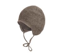 Maximo GOTS BABY-Mütze Wollfleece Jerseyfutter mit Bindeband - 39 / braunmeliert / 100% Wolle Futter 95% Baumwolle 5% Elasthan
