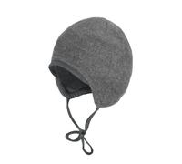 Maximo GOTS BABY-Mütze Wollfleece Jerseyfutter mit Bindeband - 41 / mittelgraumeliert / 100% Wolle Futter 95% Baumwolle 5% Elasthan