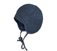 Maximo GOTS BABY-Mütze Wollfleece Jerseyfutter mit Bindeband - 41 / navymeliert / 100% Wolle Futter 95% Baumwolle 5% Elasthan