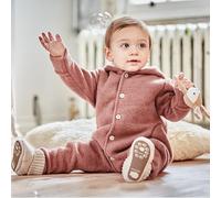 maximo GOTS BABY-Overall, Wollfleece Jerseyfutter, Knöpfe, Pompon Wollfleece
