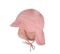 maximo GOTS Baby-Schildmütze, Band Musselinstoff, Nackenschutz, Futter, UV 47 Altrosa