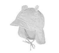 Schirmmütze MAXIMO, Baby, Gr. 47, weiß, Web, Baumwolle, Mützen, mit Nackenschutz und Öhrchen (88394703-47) weiß