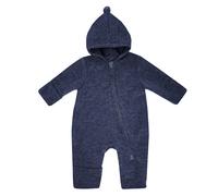 Maximo GOTS Baby Wollfleece Overall mit Pompon - 50/56 / navymeliert / 100% Wolle