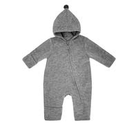 Maximo GOTS Baby Wollfleece Overall mit Pompon - 86/92 / mittelgraumeliert / 100% Wolle