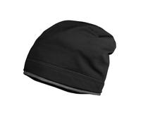 maximo GOTS Kids-Beanie Middle, Kontrastrand, einfarbig, UV 50 Made in Germany Baumwolljersey