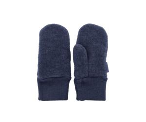 Maximo GOTS MINI-Fingerhandschuhe Daumen Wollfleece - 1 / navymeliert / 100% Wolle Futter 100% Baumwolle