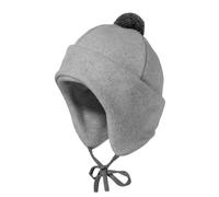 maximo GOTS MINI-Mütze,Baumwollfleece Pompon, Umschlag, Bindeband Made in Germany Baumwollfleece