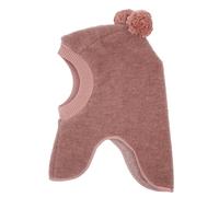 maximo GOTS MINI-Schlupfmütze Wollfleece, Pompons, Jerseyfutter Made in Germany Wollfleece