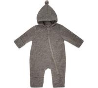 maximo GOTS Wollfleece Baby Overall mit Reißverschluss braun - Größe 62/68 Kinder