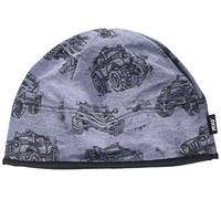 maximo Jungen Mütze Beanie, aus bedrucktem Jersey mit Monster Trucks 93500-028600, Gr. 51, Mehrfarbig (Bluemeliert-Schwarz-Trucks 81)
