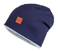 maximo - Kid's Beanie short reversible - Mütze, Gr. 47 cm-49 cm 47-49 cm, blau (NavyMelange/MetalMelange)