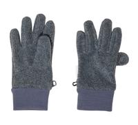 maximo - Kid's Fingerhandschuhe Fleece mit Strickbündchen - Handschuhe, Gr. L EU 6, blau (MidgreyMelange)