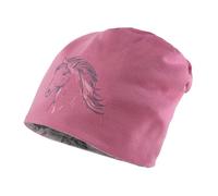 Maximo KIDS Girl-Beanie Pferd - 51/53 / rotdorn/graumeliert / 93% Baumwolle 7% Elasthan