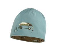 maximo Kids Girl Wende-Beanie Camping Auto - 49/51 / braun/blue washed / 95% Baumwolle 5% Elasthan