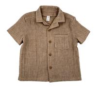 maximo - Kid's Mini Boy Hemd S/S Musselin - T-Shirt, Gr. 98-104, braun (Walnut)