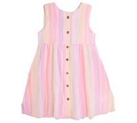 maximo - Kid's Mini Girl-Kleid Musselinstoff Bestickt - Kleid, Gr. 134-140, rosa (Zartrosa/Streifen)