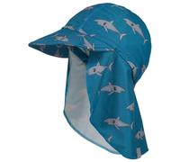 maximo - Kid's Mini Schildmütze Badestoff Nackenschutz UV50 - Cap, Gr. 49 cm, blau (LakeBlue/Shark)