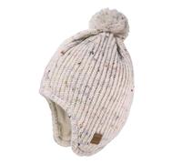 maximo Kids-Mütze, ausgenäht Rippe mit Zopf, Pompon, Futter Made in Germany