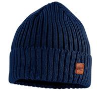 maximo - Kid's Mütze mit Rippe Umschlagrand mit Futter - Mütze, Gr. 47 cm-49 cm 47-49 cm, blau (Navy)
