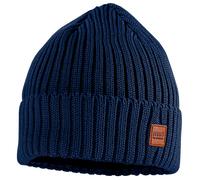 maximo - Kid's Mütze mit Rippe Umschlagrand mit Futter - Mütze, Gr. 49 cm-51 cm 49-51 cm, blau (Navy)