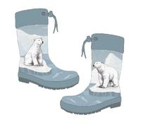 maximo Kinder Gummistiefel mit Eisbär-Motiv, denim, Reflex, Winterfutter, Stulpe (denim, EU Schuhgrößensystem, Kleinkind, Herren, Numerisch, M, 31)