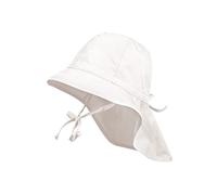 maximo Kinder Sonnenhut Nackenschutz Sommerhut Baumwollhut Hut - mit Kinnband Sommer Frühling-Sommer - 51 cm weiß