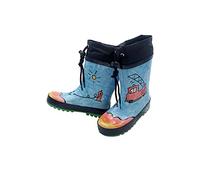 maximo, Kindergummistiefel, Regenstiefel für Jungen, Navy/rot, Motiv Feuerwehr, handbemalt, jeder Steifel EIN Unikat (20 EU)