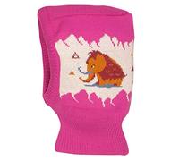 maximo Mädchen Baby-Kinder Schlupfmütze, Sturmhaube, Schalmütze, Beere/wollweiß, doppelwandig, Jacquard Motiv Mammut, Made in Germany (45)