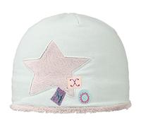 maximo Mädchen Beanie aus Jersey mit Plüschstern Mütze, Grau (Kieselgrau/Seegras 1043), (Herstellergröße: 53)
