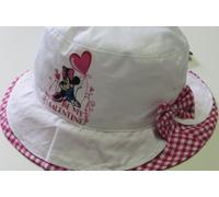 MaxiMo Mädchen Hut, Motiv "Disney-Mickey Mouse", weiß mit rot kariertem Rand, Gr. 48