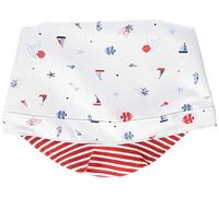 maximo Mädchen Kopftuch mit Schild Mütze, Mehrfarbig (Weiss-Cerulean-Meerestiere 17), 51