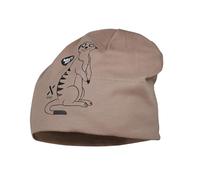 maximo MINI Beanie für Jungen und Mädchen, grau-fels, Gr. 53 | Erdmännchen-Motiv, Made in Germany, UV 50