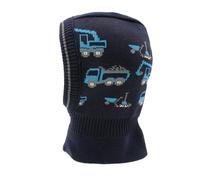 Schlupfmütze MAXIMO, Jungen, Gr. 49, blau (dunkelmarine), Strick, Baumwolle, mehrfarbig, Mützen, Baumwolle, gestrickt, verlängertes Halsteil, elastisch (32627740-49) dunkelmarine