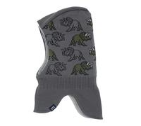 maximo Mini Boy-Schlupfmütze, Sturmhaube, Wintermütze, Schalmütze, Farbe Holzkohle, Motiv Dino, gefüttert (DE/NL/SE/PL, Numerisch, 49, Holzkohle)