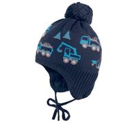 maximo - Mini Boy's Mütze mit Pompon und Band - Mütze, Gr. 51 cm-53 cm 51-53 cm, blau (DarkNavy)