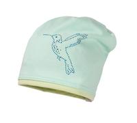 maximo MINI Girl-Beanie Middle, Kontrastrand, Jersey Uni, Deko, UV 50 Made in Germany Baumwolljersey