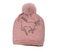 Maximo MINI Girl-Mütze Pferd Strass - 49/51 / rosameliert / 60% Polyester 30% Polyamid 10% Wolle