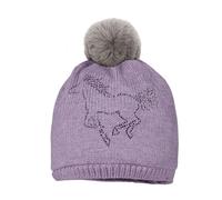 maximo MINI Girl-Mütze Pferd Strass, Kunstfellpompon, Vollfutter