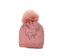 maximo MINI Girl-Mütze, Pferd Strass, Kunstfellpompon, Vollfutter