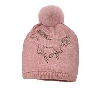 maximo MINI Girl-Mütze Pferd Strass, Kunstfellpompon, Vollfutter