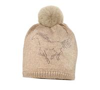 maximo MINI Girl-Mütze Pferd Strass, Kunstfellpompon, Vollfutter