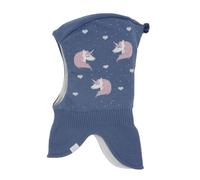 maximo Mini Girl-Schlupfmütze Jacquard Einhorn Made in Germany 51 Denim/Altrosa