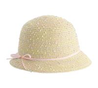 maximo - Mini Girl's Hut - Hut, Gr. 47 cm, beige (Stroh/Multicolor)