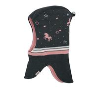 maximo Mini Mädchen Schlupfmütze, Einhornmuster, Dunkelgrau, Mütze