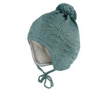 maximo MINI-Mütze ausgenäht, Futter Struktur Norwegerstern, großes Pompon Made in Germany