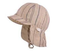 maximo Musselin-Schirmmütze mit Nackenschutz Ringel 45 beige