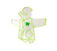 maximo Regenmantel Frosch, weiß-jasmingrün, transparent, Reflex mit Aufbewahrungstasche, Gr. 104/116