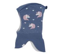 maximo Mini Girl-Schlupfmütze Jacquard Einhorn Made in Germany 49 Denim/Altrosa