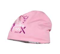 maximo This Girl Loves Horses Wendemütze Kindermütze Mädchenmütze Baumwollmütze Beanie Kinder - Made in Germany Winter Herbst Frühjahr Sommer Frühling-Sommer Herbst-Winter - 51 cm rosa-grau