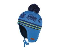maximo Trucks Kindermütze Bommelmütze Wintermütze Kinder - Made in Germany mit Futter Winter Herbst-Winter - 51 cm blau